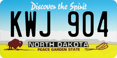 ND license plate KWJ904