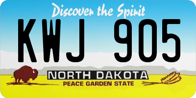 ND license plate KWJ905