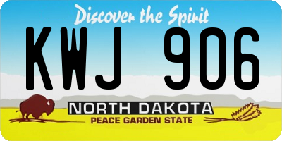ND license plate KWJ906
