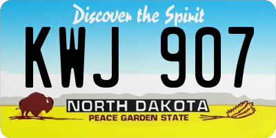 ND license plate KWJ907