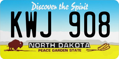 ND license plate KWJ908