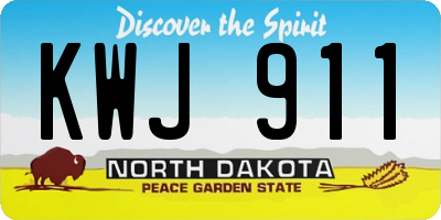 ND license plate KWJ911