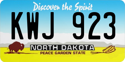 ND license plate KWJ923