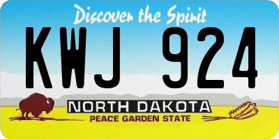ND license plate KWJ924