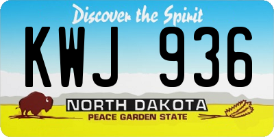 ND license plate KWJ936