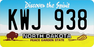 ND license plate KWJ938