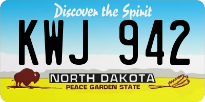 ND license plate KWJ942