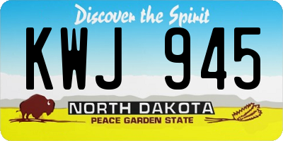ND license plate KWJ945