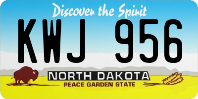 ND license plate KWJ956