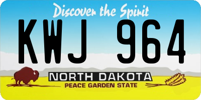 ND license plate KWJ964