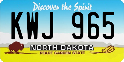 ND license plate KWJ965