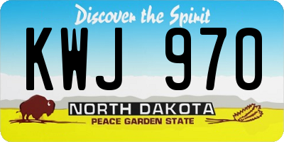 ND license plate KWJ970