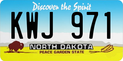 ND license plate KWJ971