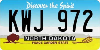ND license plate KWJ972