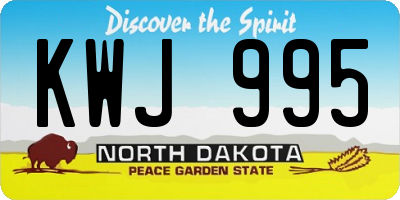 ND license plate KWJ995