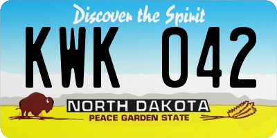 ND license plate KWK042