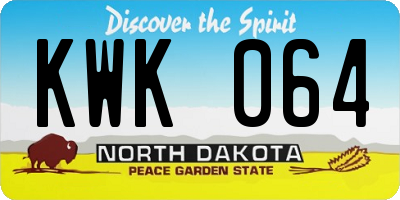 ND license plate KWK064