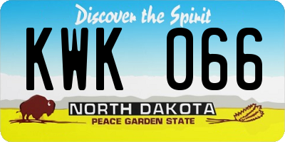 ND license plate KWK066