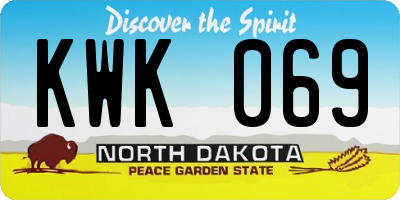 ND license plate KWK069