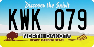 ND license plate KWK079