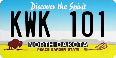 ND license plate KWK101