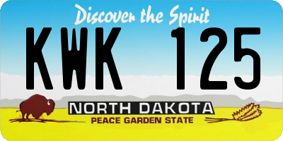 ND license plate KWK125