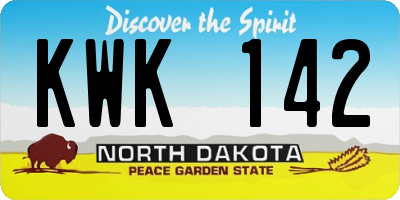 ND license plate KWK142