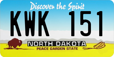 ND license plate KWK151