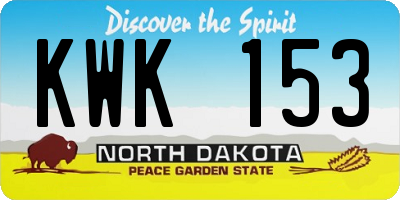 ND license plate KWK153