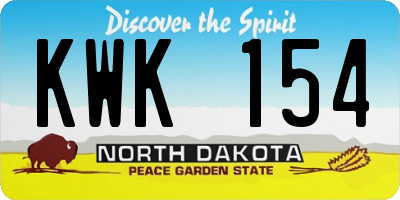 ND license plate KWK154