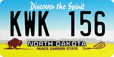 ND license plate KWK156