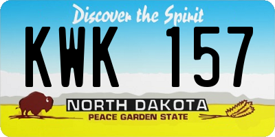 ND license plate KWK157