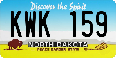 ND license plate KWK159