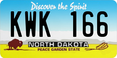 ND license plate KWK166