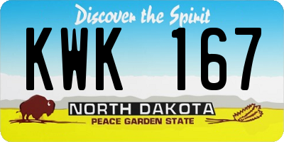 ND license plate KWK167