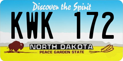 ND license plate KWK172