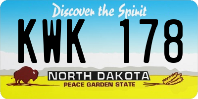 ND license plate KWK178