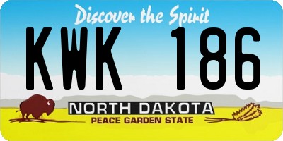 ND license plate KWK186
