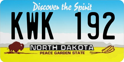 ND license plate KWK192