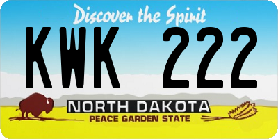 ND license plate KWK222