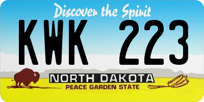 ND license plate KWK223