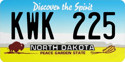 ND license plate KWK225