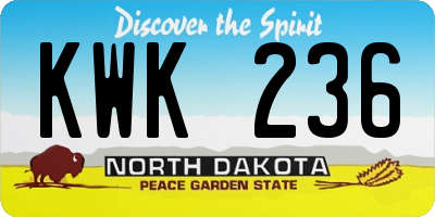 ND license plate KWK236