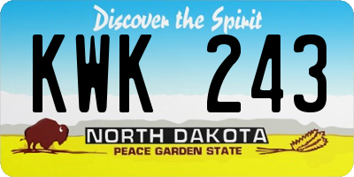 ND license plate KWK243
