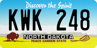 ND license plate KWK248