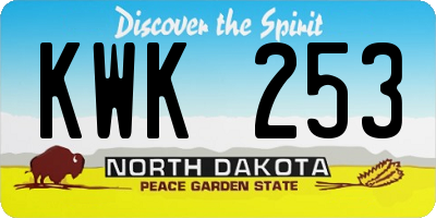 ND license plate KWK253