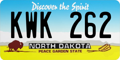ND license plate KWK262