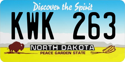 ND license plate KWK263