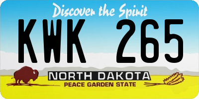 ND license plate KWK265