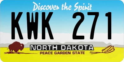 ND license plate KWK271